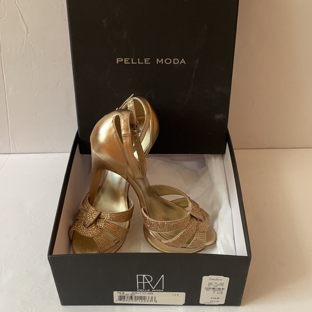 Pelle Moda metallic platinum gold heels - Picture 2 of 8